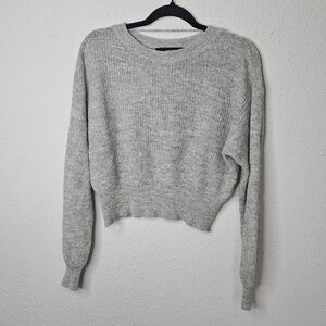 Vero‎ Moda Alpaca Wool Blend Soft Gray Crop Sweater Size L Large